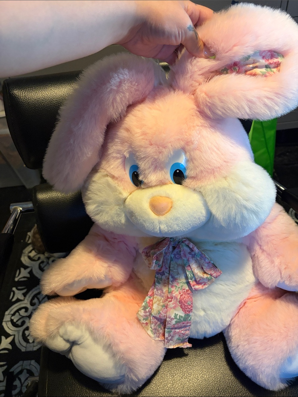 Super Plush Pink & White Bunny Stuffed Animal - Kids Toy - Picture 4 of 4